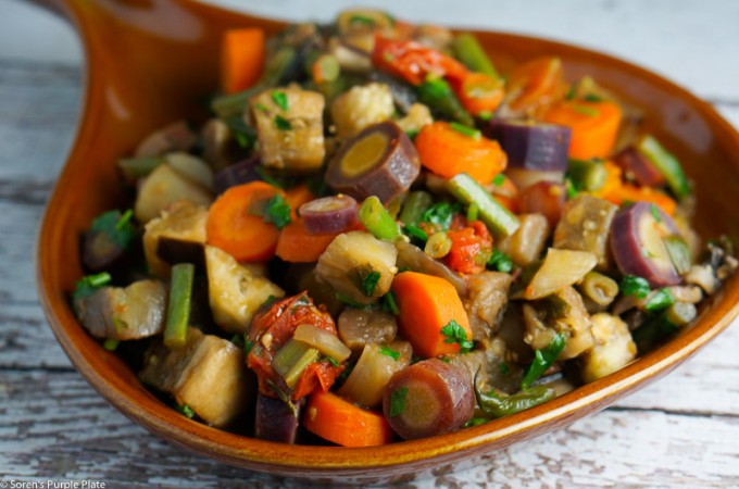 Eggplant stew with vegetables