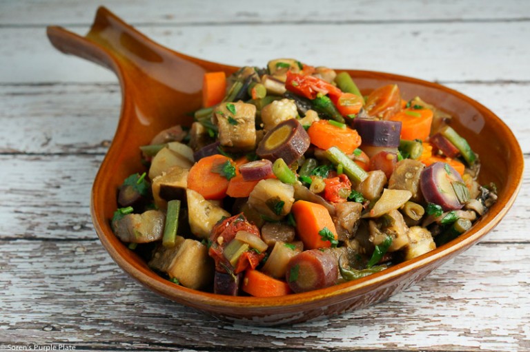 Eggplant Sauté with Vegetables - Soren's Purple Plate